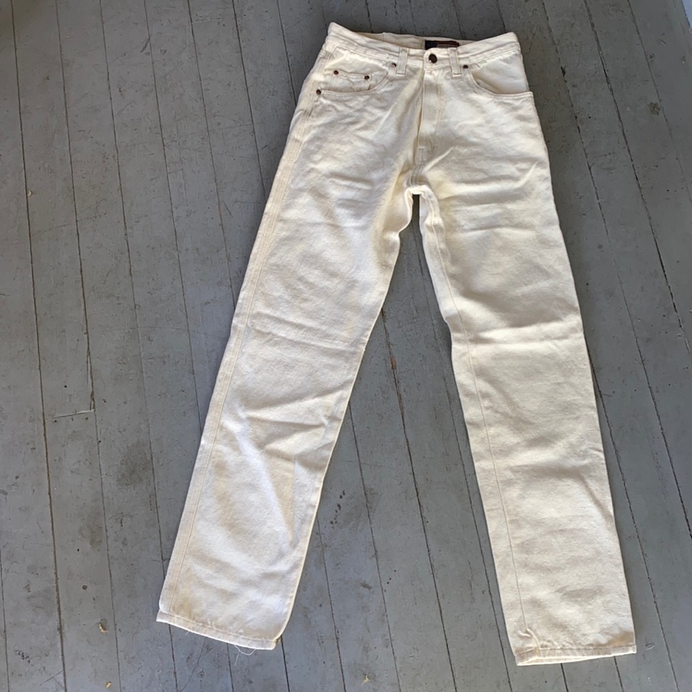 MENDOCINO HEMP CO cream hemp cotton slim jeans